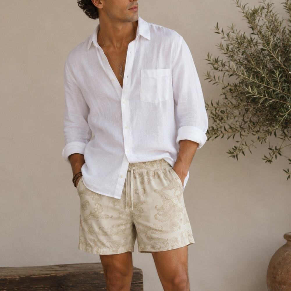Saints Studio Shorts Men's Sz. Small Baroque Drawstring Casual Resort Lounge